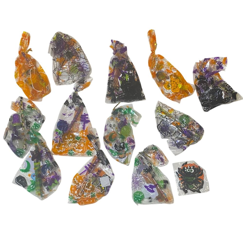 12 Halloween Prefilled Goodie Gift Bags, Party Favor Bags, Halloween Party